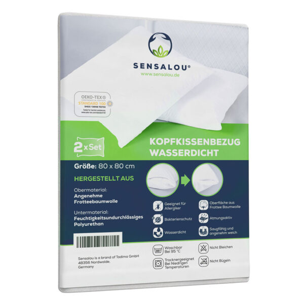 SENSALOU Kopfkissenbezug (2er-Set) - Wasserdicht