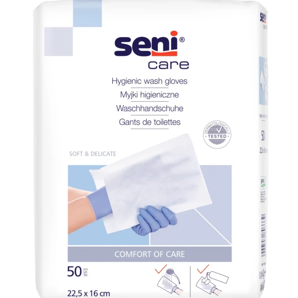 Seni Care Waschhandschuhe (Unfoliert) - 50Stk.